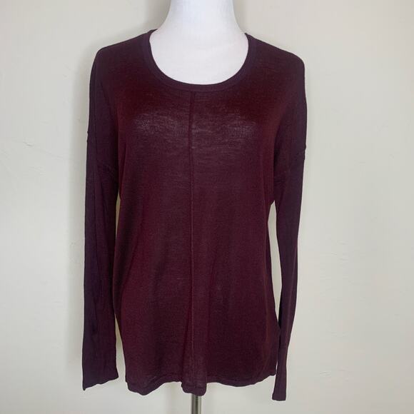 Burgundy Sweater Long Sleeve Lightweight XS - Picture 1 of 8